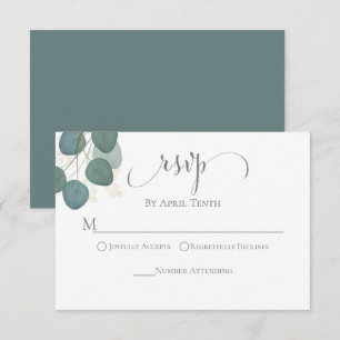 Eukalyptus Greenery Watercolor Elegantes Skript RSVP Karte