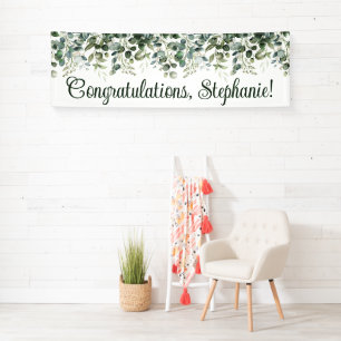 Eukalyptus Greenery Watercolor Gratulation Banner