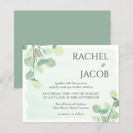 Eukalyptus Greenery Watercolor Hochzeit Einladung