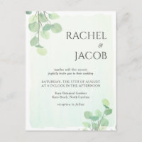 Eukalyptus Greenery Watercolor Hochzeit Einladung