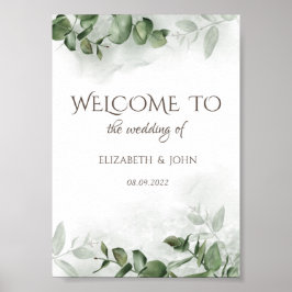 Eukalyptus Greenery Watercolor Save the Date Poster