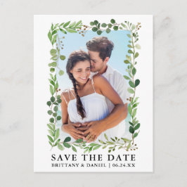 Eukalyptus Greenery Watercolor Save the Date Postkarte
