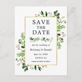 Eukalyptus Greenery Watercolor Save the Date Postkarte