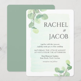 Eukalyptus Greenery Watercolor Wedding Einladung