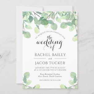 Eukalyptus Greenery Watercolor Wedding Einladung