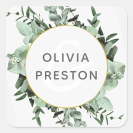 Eukalyptus Greenery Watercolor Wedding Sticker