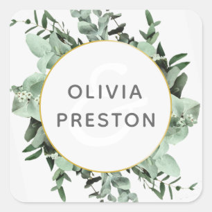 Eukalyptus Greenery Watercolor Wedding Sticker