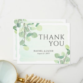 Eukalyptus Greenery Watercolor Wedding Vielen Dank Dankeskarte