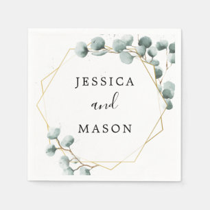Eukalyptus Greenery Wedding Cocktail Napkin Serviette