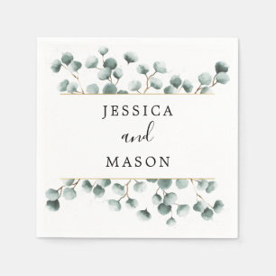 Eukalyptus Greenery Wedding Cocktail Napkin Serviette
