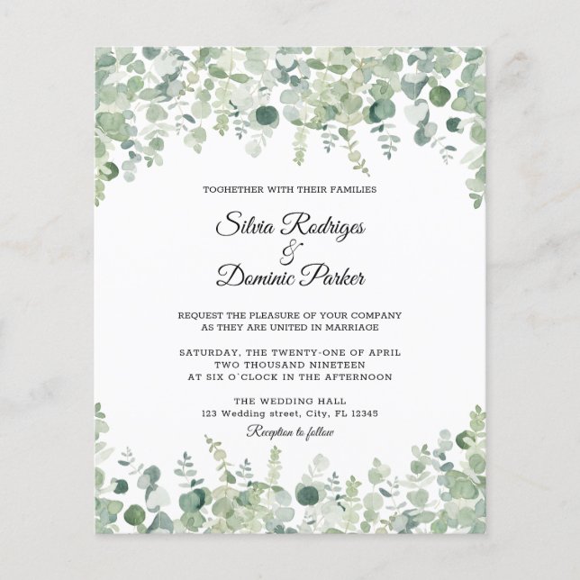 Eukalyptus Greenery Wedding Flyer (Vorderseite)