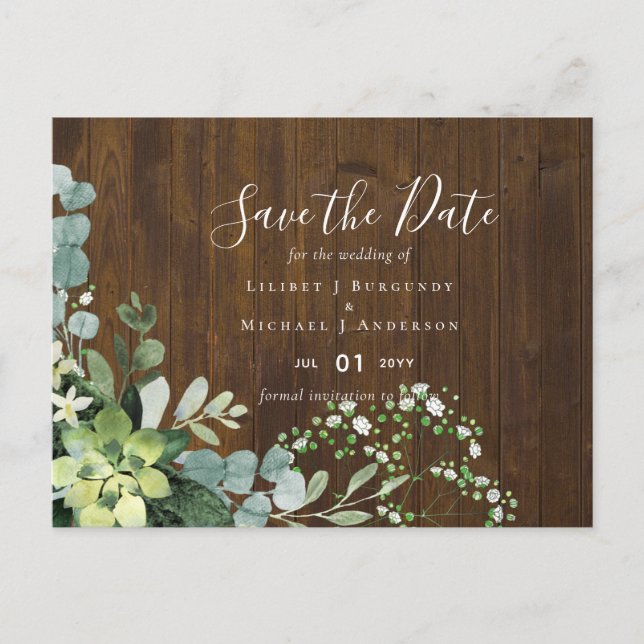 Eukalyptus Greenery Wedding Foliage Postkarte (Vorderseite)