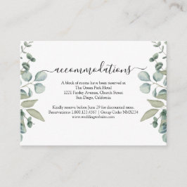 Eukalyptus Greenery Wedding Hotel Unterkünfte Begleitkarte