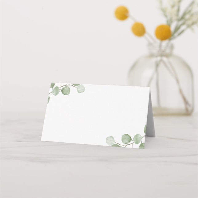 Eukalyptus Greenery Wedding Platzkarte (Vorderseite)