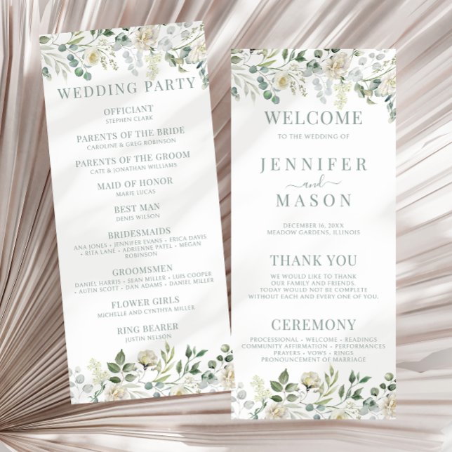 Eukalyptus Greenery Wedding Program Cards (Von Creator hochgeladen)