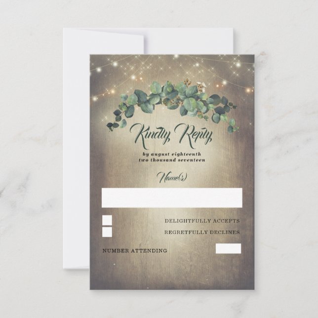 Eukalyptus Greenery Wedding RSVP (Vorderseite)