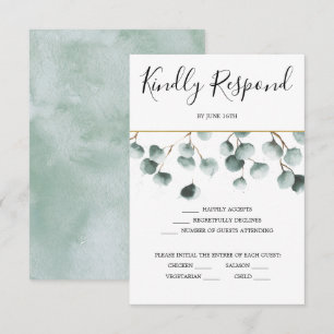 Eukalyptus Greenery Wedding RSVP Card Einladung