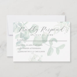 Eukalyptus Greenery Wedding RSVP Card Karte