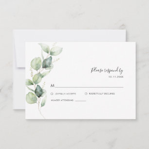 Eukalyptus Greenery Wedding RSVP Karte