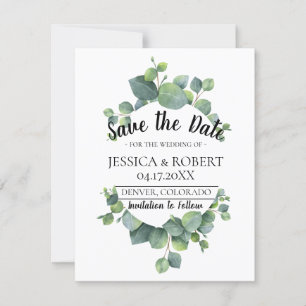 Eukalyptus Greenery Wedding Save the Date