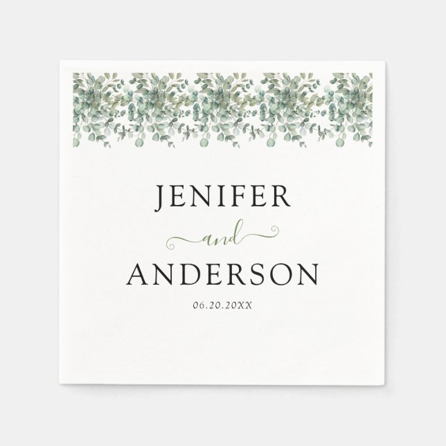 Eukalyptus Greenery Wedding Serviette (Vorderseite)