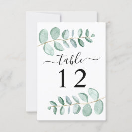 Eukalyptus Greenery Wedding Tischnummer Card