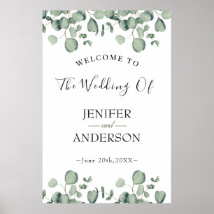 Eukalyptus Greenery Wedding Welcome Poster