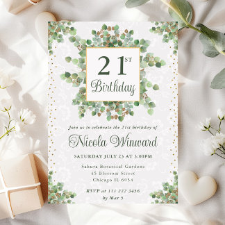 Eukalyptus Greenery Wreath Birthday Einladung