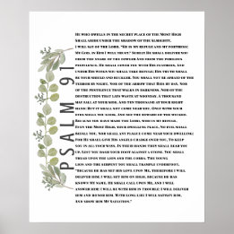 Eukalyptus-Grün Bibel-Kunst Psalm 91 Poster