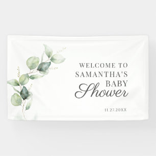 Eukalyptus-Grün Botanische Babyparty Banner