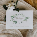 Eukalyptus grün Bridesmaid Dankeschön Karte<br><div class="desc">Aquarellgestaltung Der Text und die Farben dieses Designs können bearbeitet werden</div>