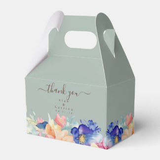 Eukalyptus-Grün Florale Hochzeits-Giebel-Box Geschenkschachtel