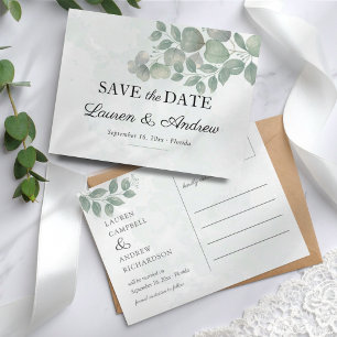 Eukalyptus-Grün für einfache Hochzeit - Save-the-D Postkarte