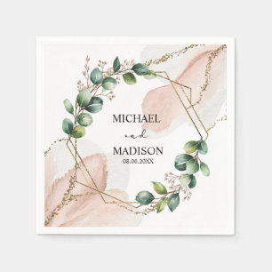 Eukalyptus-Grün-Hochzeit Benutzerdefinierte Namen Serviette