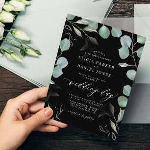 Eukalyptus-Grün-Hochzeitseinladung zum günstigen P