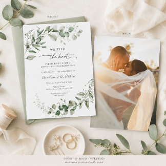 Eukalyptus-Grün-Hochzeitsempfang im lässigen Stil Einladung