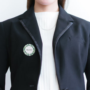 Eukalyptus-Grün-Namensschild-Button Button