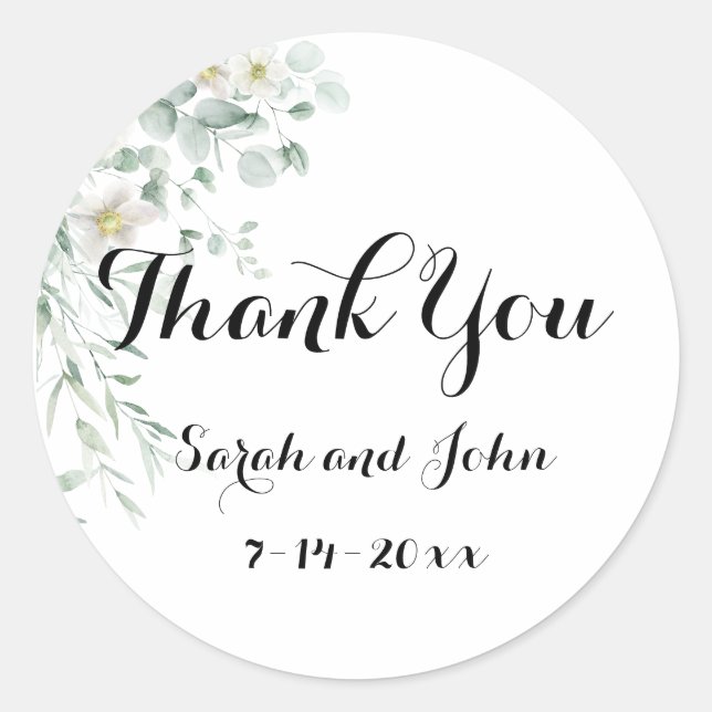 Eukalyptus-Grün-Sticker Runder Aufkleber (Vorderseite)