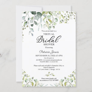 Eukalyptus-Grün-Virtual-Bridal-Shower-Einladung Einladung