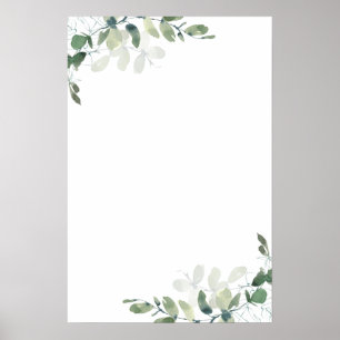 Eukalyptus-Grün-Willkommensschild für die Hochzeit Poster