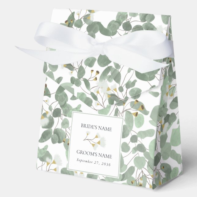 Eukalyptus Grüne Blüten Hochzeiten Geschenkschachtel (Vorderseite)