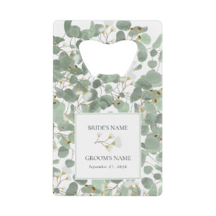 Eukalyptus Grüne Gastgeschenk Hochzeit Geldbeutel Flaschenöffner