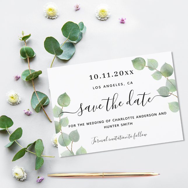 Eukalyptus-Grüne Hochzeit speichern Sie das Datum Save The Date (Von Creator hochgeladen)