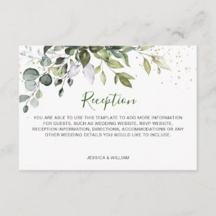 Eukalyptus-Grüne Hochzeitsempfang Begleitkarte