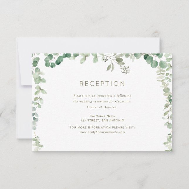 Eukalyptus-grüne Hochzeitskarte RSVP Karte (Vorderseite)