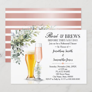 Eukalyptus Grüne Rose & Braun Probe Abendessen Einladung