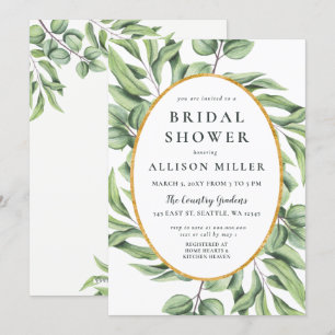 Eukalyptus Grünes Brautparty Einladung