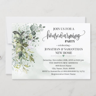 Eukalyptus Grünpflanzen Staubfarbe Aquarell Einladung