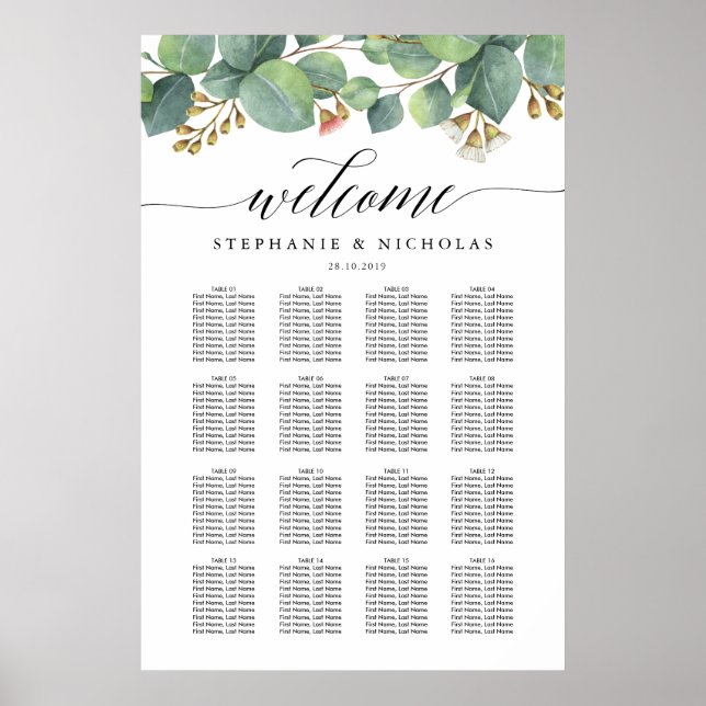Eukalyptus-Grünschrift Poster (Vorne)