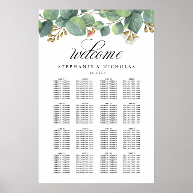 Eukalyptus-Grünschrift Poster (Vorne)